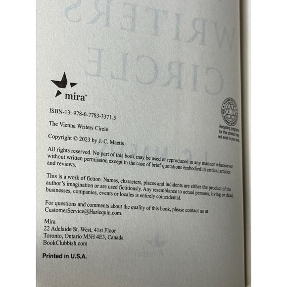 The Vienna Writers Circle by J.C. Maetis Hardcover WWII Historical Fiction - Picture 4 of 4